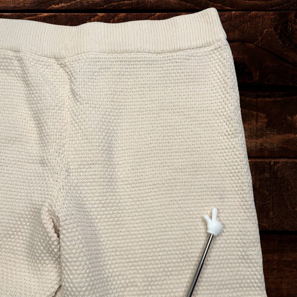Free People Beach Textured Knit Hailee Barrel Leg Pants Joggers Cream Large - Picture 5 of 9